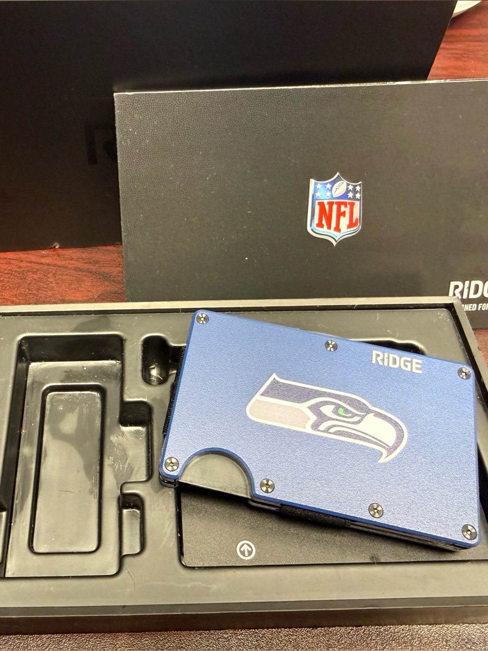 Ridge Wallet Seahawks Aluminum Card Holder - Blue